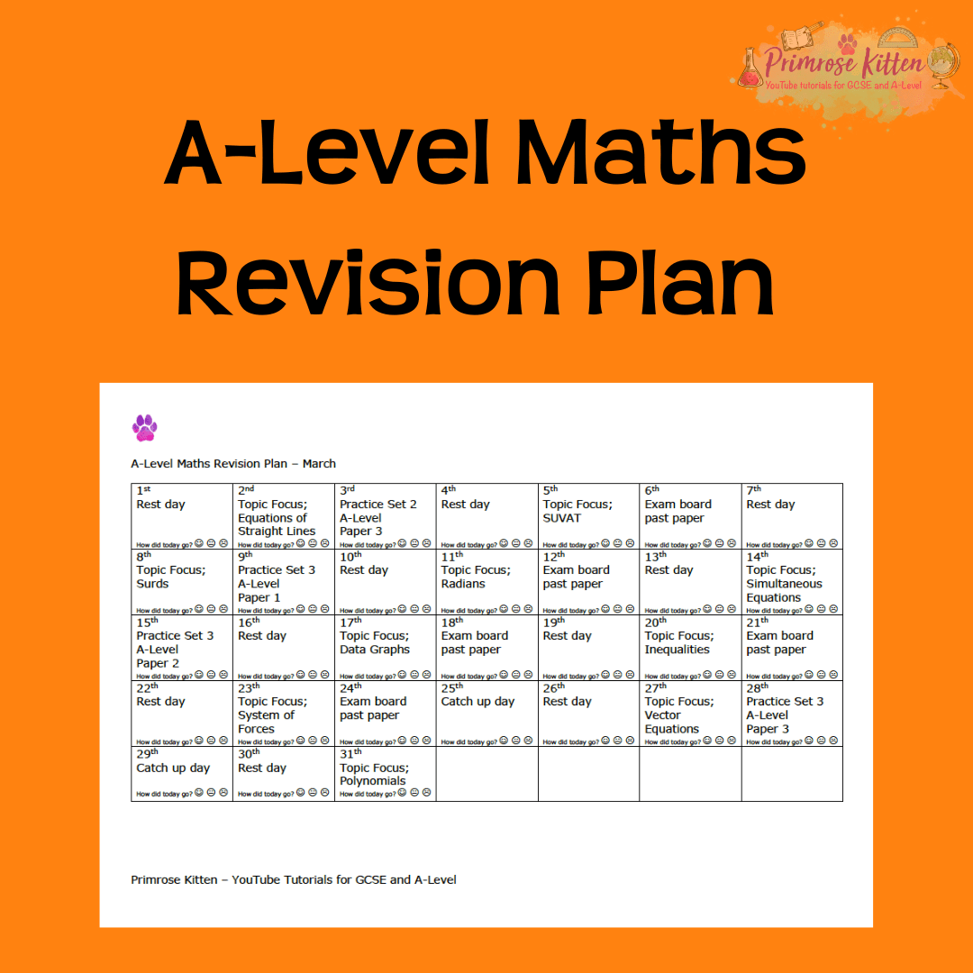 A-Level Maths | Revision plan - Primrose Kitten